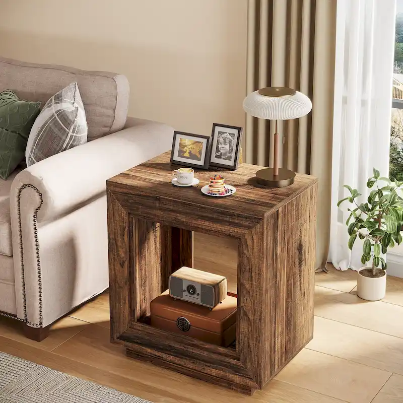 38e2ed84f379add77d829d59afde1d0ff9cf8d11e5e8a249d302698a8ac5093a Wood End Table with Storage, Walnut Nightstands for Living Room, Bedroom(Walnut/1PCS)