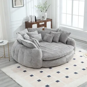 Comfortable Double Loaf Sofa Bed, Oversized Sofa Bed with Armrests(Orange)