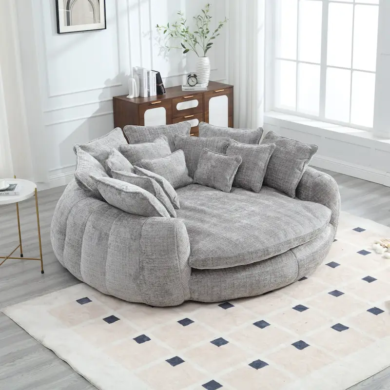 3950ab2410536537b3bcceac0563d92ce6091d2bcc027e34fb6c58a541ec36a8 Comfortable Double Loaf Sofa Bed, Oversized Sofa Bed with Armrests(Orange)