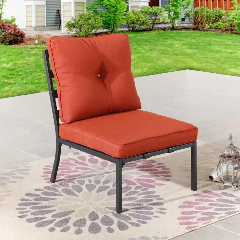 3a36a60dd79fea78608f95adafbee9bbcff7225d532efe9203c59b16e98c11cc Patio Festival Outdoor Metal Armless Chair(Red)