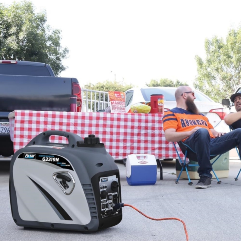 3a46a2d00863ab63dfa94e3390bb3a890c45899fc123f2c572720327a366b9ad Pulsar 2,300W Portable Gas-Powered Quiet Inverter Generator With USB Outlet Parallel Capability, Carb Compliant, G2319N