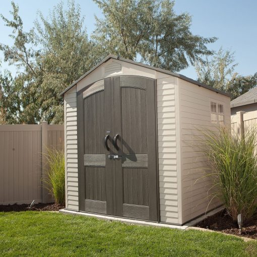 3a4aa9cd537dde27029a899ac16aafdc1c92e64ae1b3280bee63c716526c9bc7 Lifetime 7¡Á7 ft UV-Protected Plastic Storage Shed with Skylight Double Doors(Default Title)