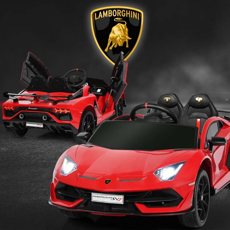 3a90f462eaa28b1da756731adaf2f3aa9ef231fe724c9b695f4c5b172baa59cb Licensed Lamborghini SVJ Kids Ride-On Car, 12V Battery Powered Sports Car Toy with Trunk Remote(Red)