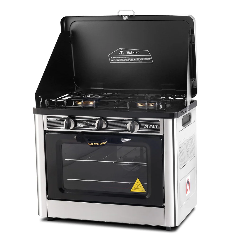 3bd1111235242e73f6c45790db2c5d349f1921fd380f4dd59fd375a29c997212 Devanti Portable Gas Oven LPG Silver