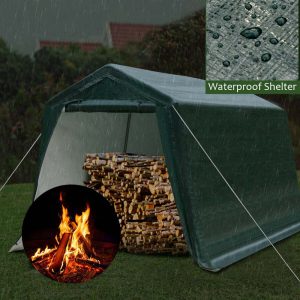 8 x 14 FT Heavy Duty Steel Enclosed Carport Car Tent Canopy Outdoor Garage Storage Shelter Shed with Waterproof Ripstop Cover(Default Title)