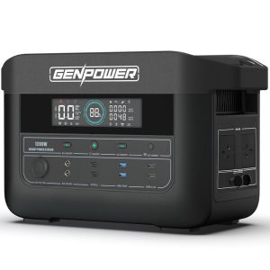 GENPOWER 1200W Portable Lithium Power Station 1075Wh LiFePo4, Multiple Voltage Output, 15W Wireless Charger, Ideal for Camping, Home Backup and Power Tools(Default Title)