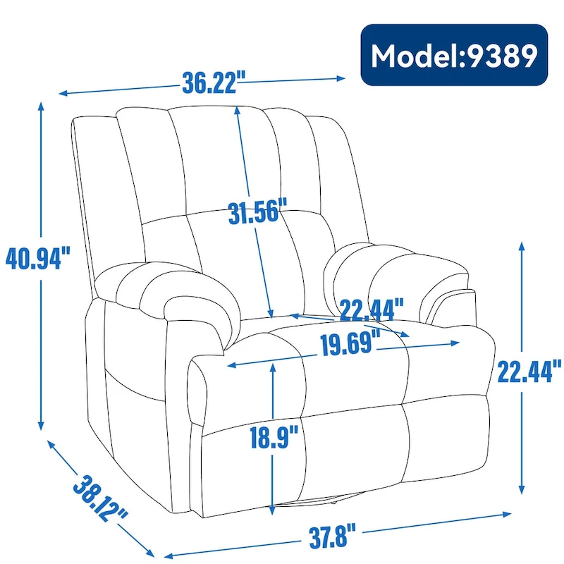 3d4ae131355a4850e622991a056473004b974c0e3644b2659fe22f66a8b8c6d4 Lazy Boy Swivel Rocker Fabric Recliner Chair, Overstuffed Large Manual Recliner Glider with Pillow Top Arms and Cushion Back(Beige)