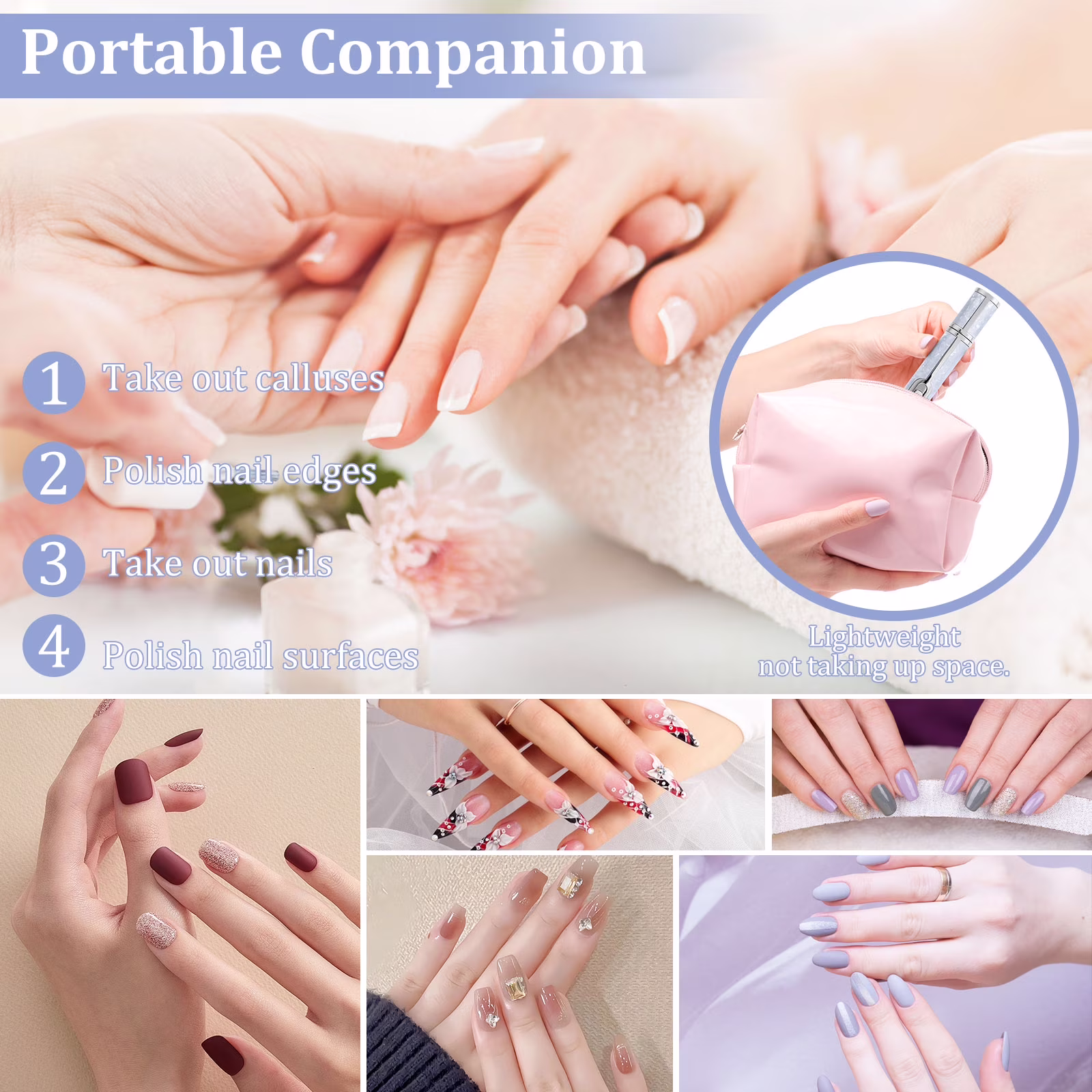3dce5bc28efd14d64bc083fa0f71e1597ddd6d8d471789635dadaa6d4f7eda17 FYJUCPA Aluminium Alloy Electric Nail File Kit for Thick Toe Nails Rechargeable 4 Gears Electric Nail Drill Machine Low Noise Electric Nail Grinder for Various Nails and Shapes