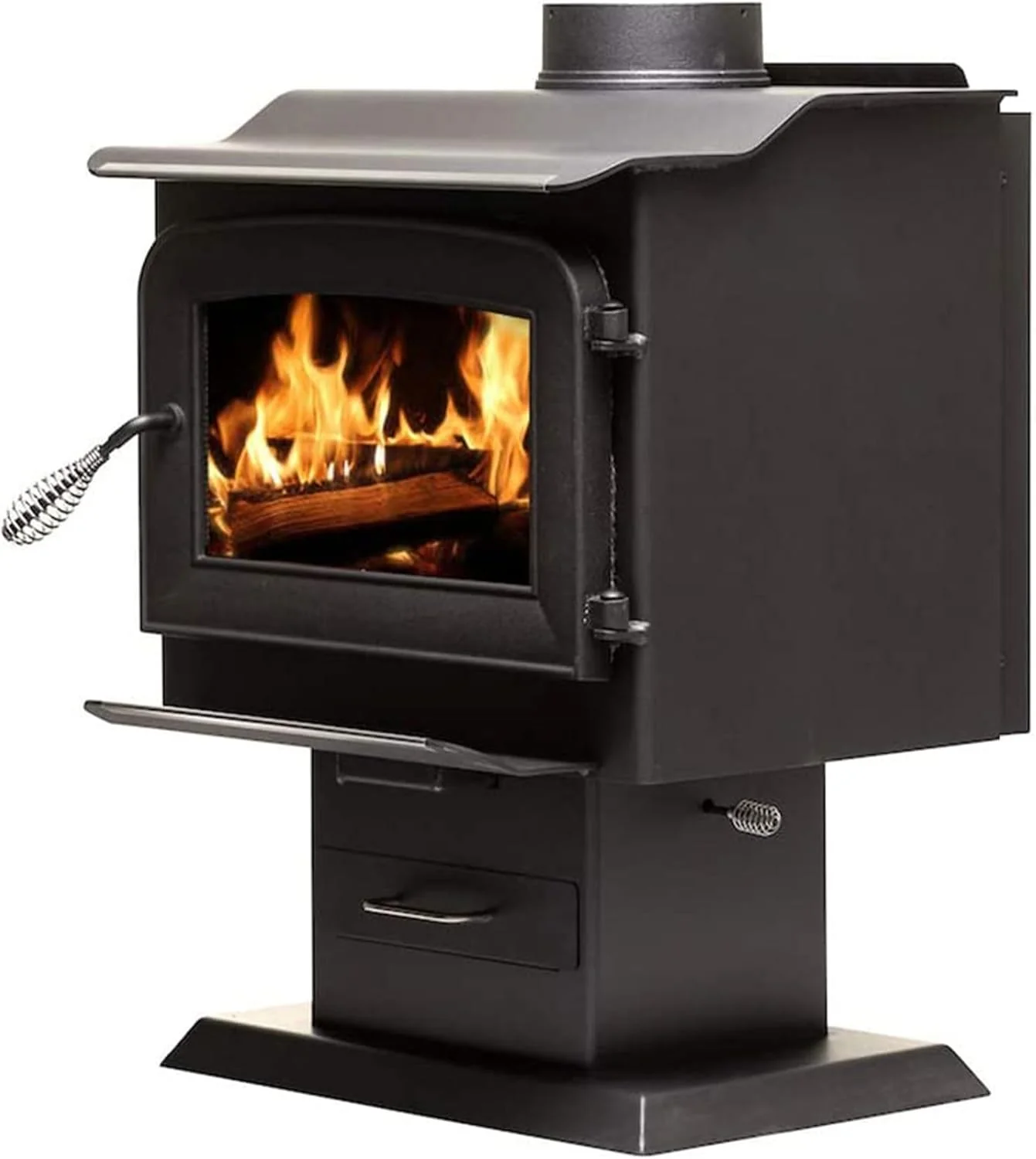 3e281f60d0b0fdb2779cf6a283a2141a941e15a0c4e6ef7cb2a69816b8697ce9 Ashley Hearth AW1120E-P Wood Stove, 68,000 BTUs, 1200 Sq. Ft. Heating, Pedestal Base, EPA Certified
