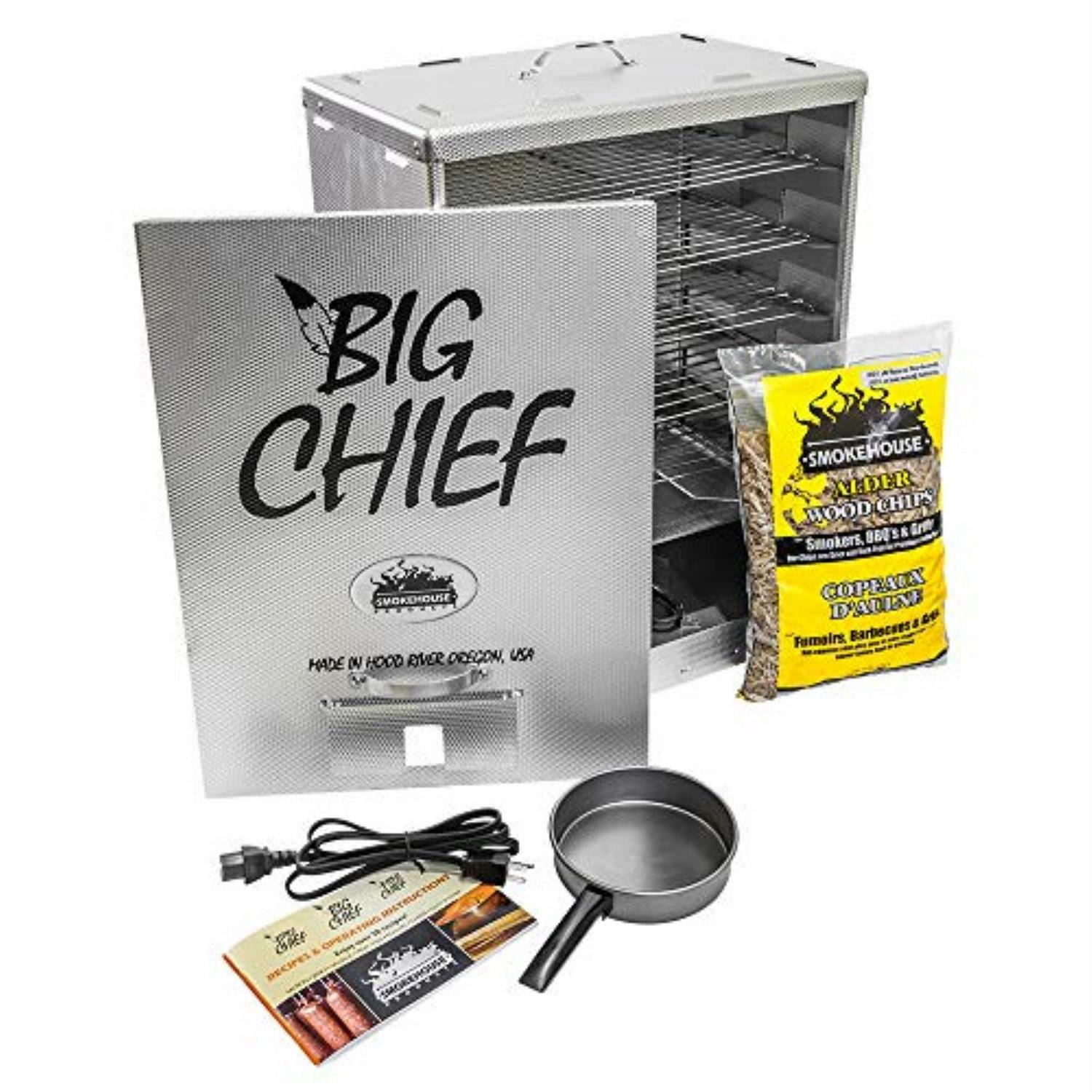 3e2f662e5964dba7791a929f6382b7ef4dcba511cbce6a37e3f5f30d4e202a72 Smokehouse Big Chief Electric Smoker, Front Load, 846 sq in Cooking Area, Aluminum, Outdoor Cooker