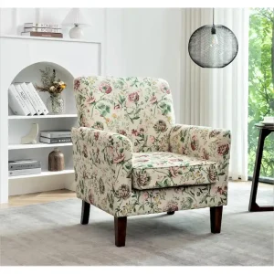 Contemporary Living Room Accent Arm Chair(Blue Floral)