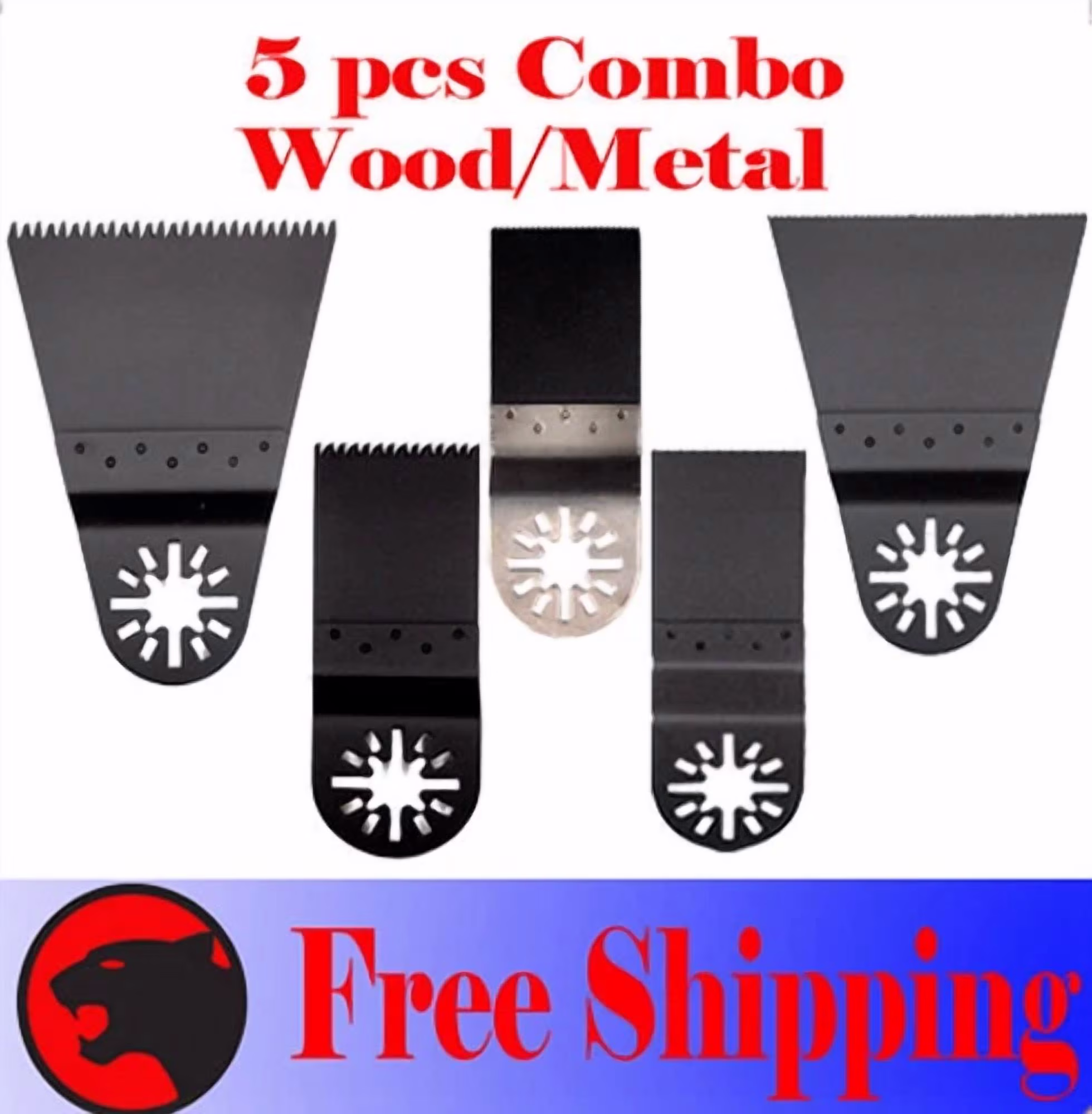 KLYNE - 5 Pc Oscillating Multitool Saw For Wood Metal Cutting Diy