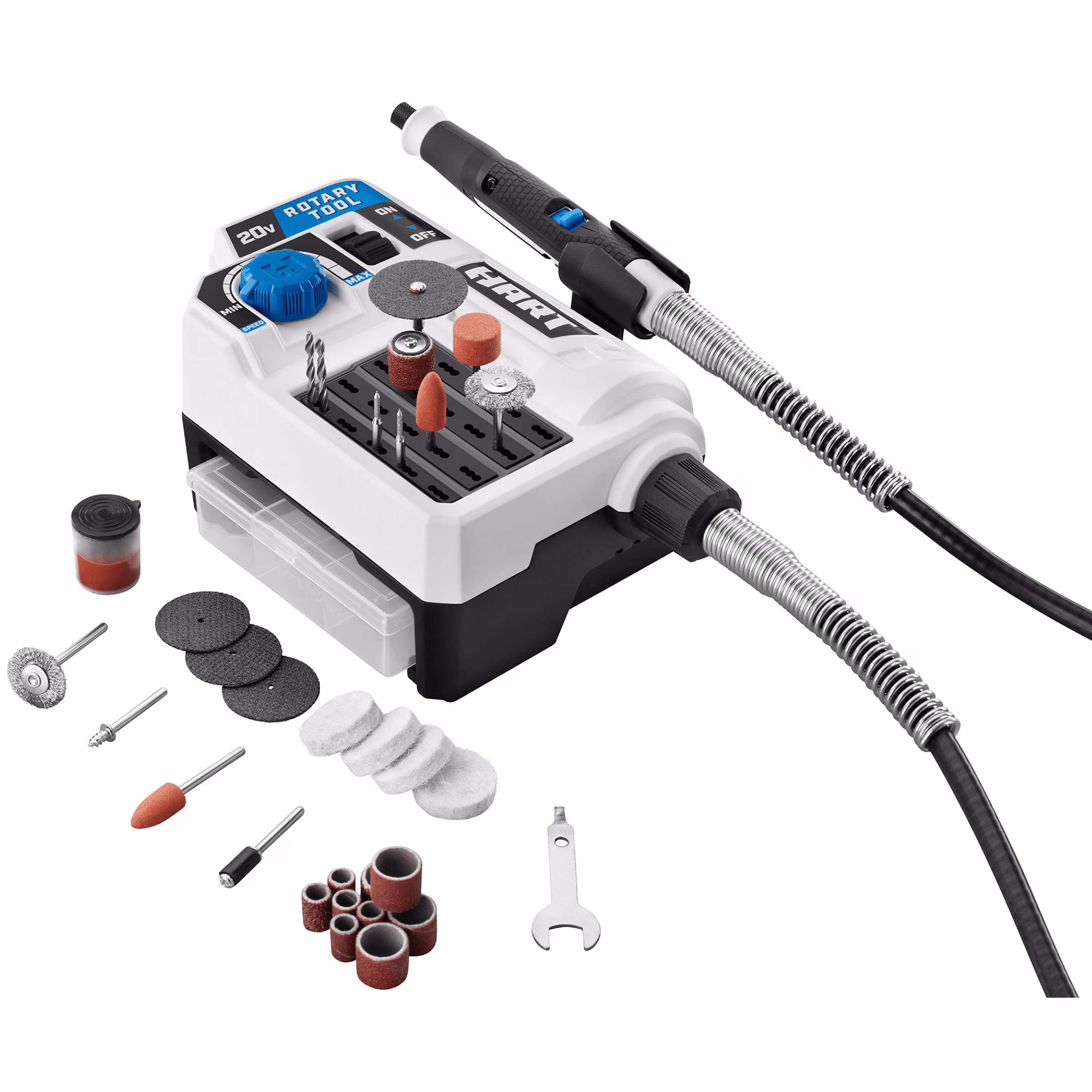 Open Box HART 20-Volt Cordless Rotary Tool with 33 Accessories (Battery Not Included)
