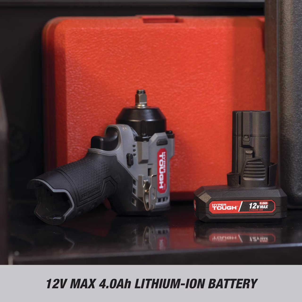 415329001470485ef46c8915d134a15e388cd3ab502edfb9a8c03212731c6586 Hyper Tough 12V Max Cordless Brushless Impact Wrench with 4.0Ah Lithium-Ion Battery and Charger, 225 ft-lbs Torque
