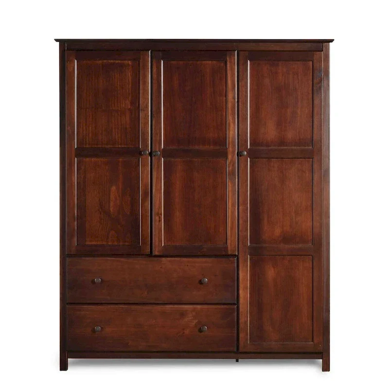 415835a4abe6fcaee3b999cb63fe55a76f9e4a3057004f77f910545a805c722c Grain Wood Furniture Shaker Wood 3-door Armoire - 60x72x22(Espresso)