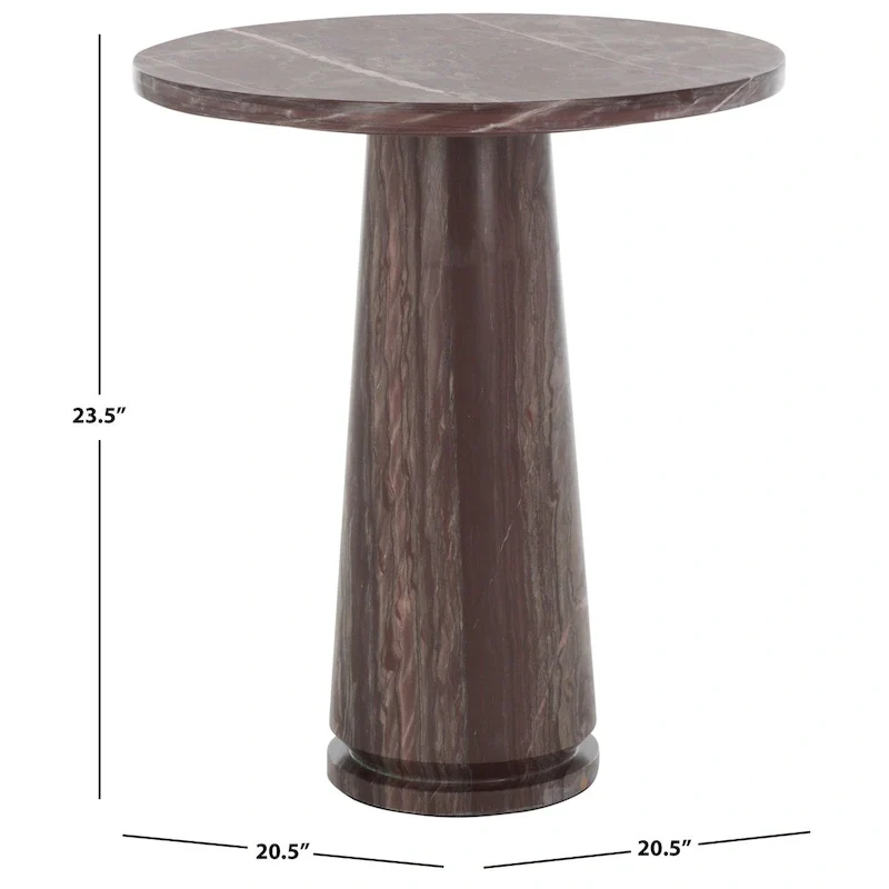 41a1180b5676ab75cedc38313dcd63daf8f254819e824aeea2f6cb0a1d3f09d7 SAFAVIEH Couture Ghicu Tall Round Marble Accent Table - 22 In W x 21 In D x 24 In H - 21Wx21Dx24H(Light Grey)