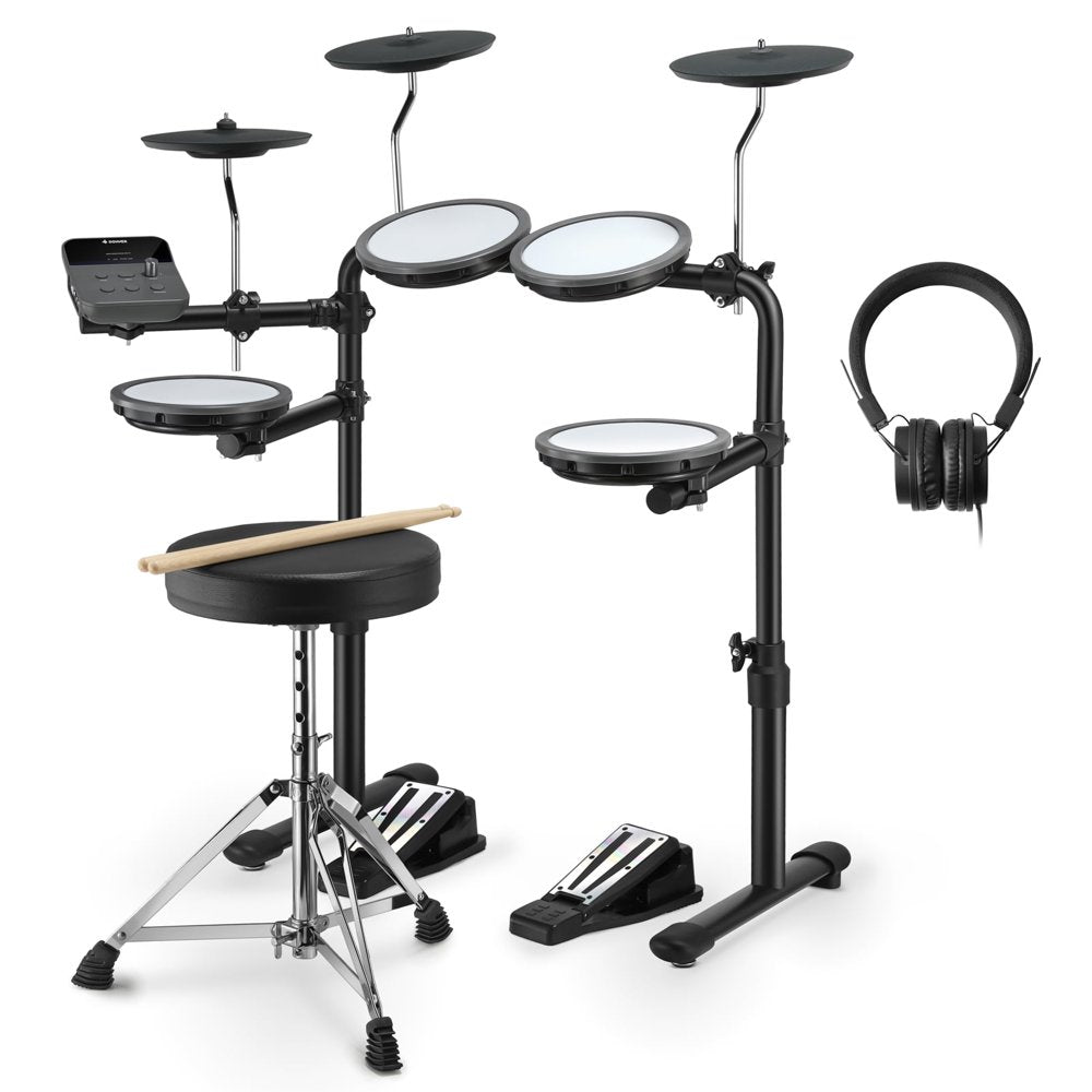 44a8d441e07e17f191dff6b7c072026cb699ffa3be7211e8b04d4752953dab77 Donner DED-70 Kids Electric Drum Set, 68+ Sounds, Quiet Mesh Pads, Portable, Includes Sticks Headphones(Default Title)
