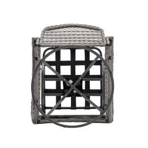 3 Pieces Outdoor Swivel Rocker Patio Chairs, 360 Degree Rocking Patio Conversation Set(Grey)