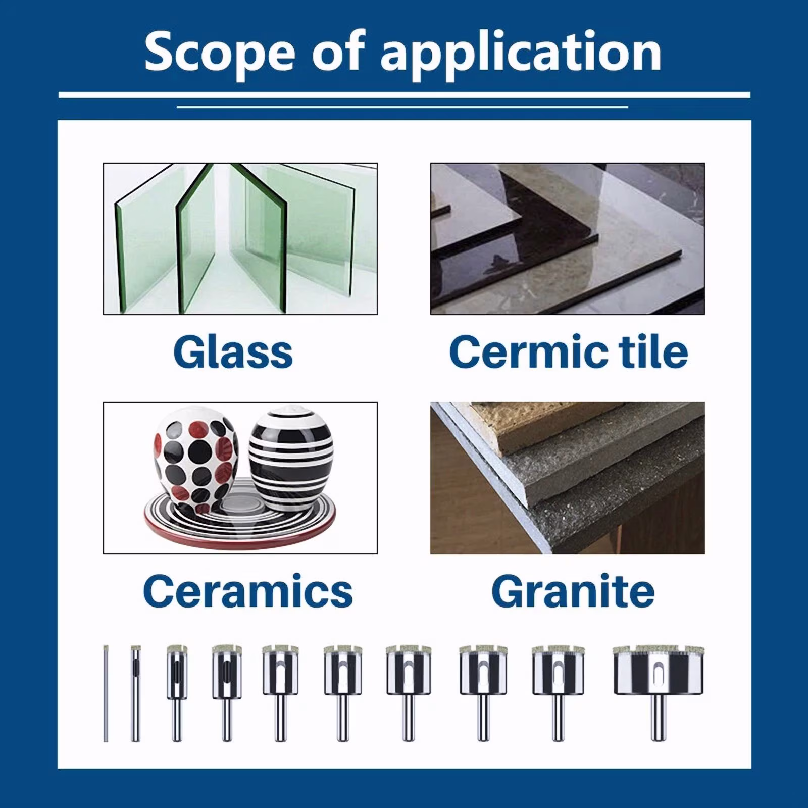 44f558f52f5318a3511176f6d0dca40cc070ab57299ee39b935a91a716420dae 10Pcs Diamond Hole Saw Drill Bit Set 6-30Mm Maker Cutter Glass Ceramic Tile