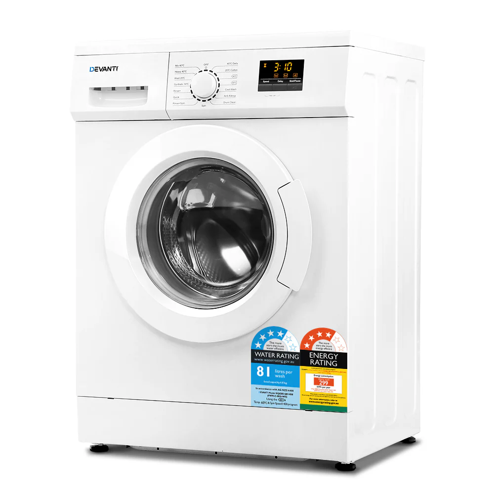 4560f2f4f184ed5be2f438082294ea80303335df12ae25c025c795844d7df6ba Devanti 8kg Front Load Washing Machine Quick Wash 24h Delay Start Automatic