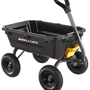 Gorilla Carts 7GCG-NF 7 Cu. Ft. Heavy-Duty Poly Garden Dump Cart with No-Flat Tires, Black ( Exclusive)