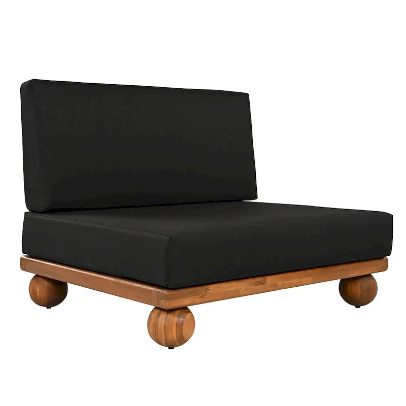4663e34a3b06234f488b3a15b29f4c553963905b9542486f9181850703dfde3d Scott Living Dulcie 4 Piece Outdoor Acacia Wood L Shape Setional Sofa with Removable Cushions(Black)