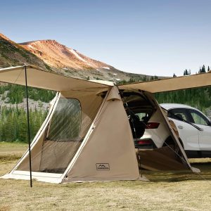 KAMPKEEPER SUV Car Tent, Tailgate Shade Awning Tent for Camping, Vehicle Camping Tents Outdoor Travel (Black)(Khaki)