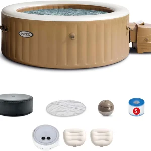 INTEX 28431EP PureSpa Plus Bubble Massage Inflatable Spa Set: Includes Energy(6 Person/Sahara)