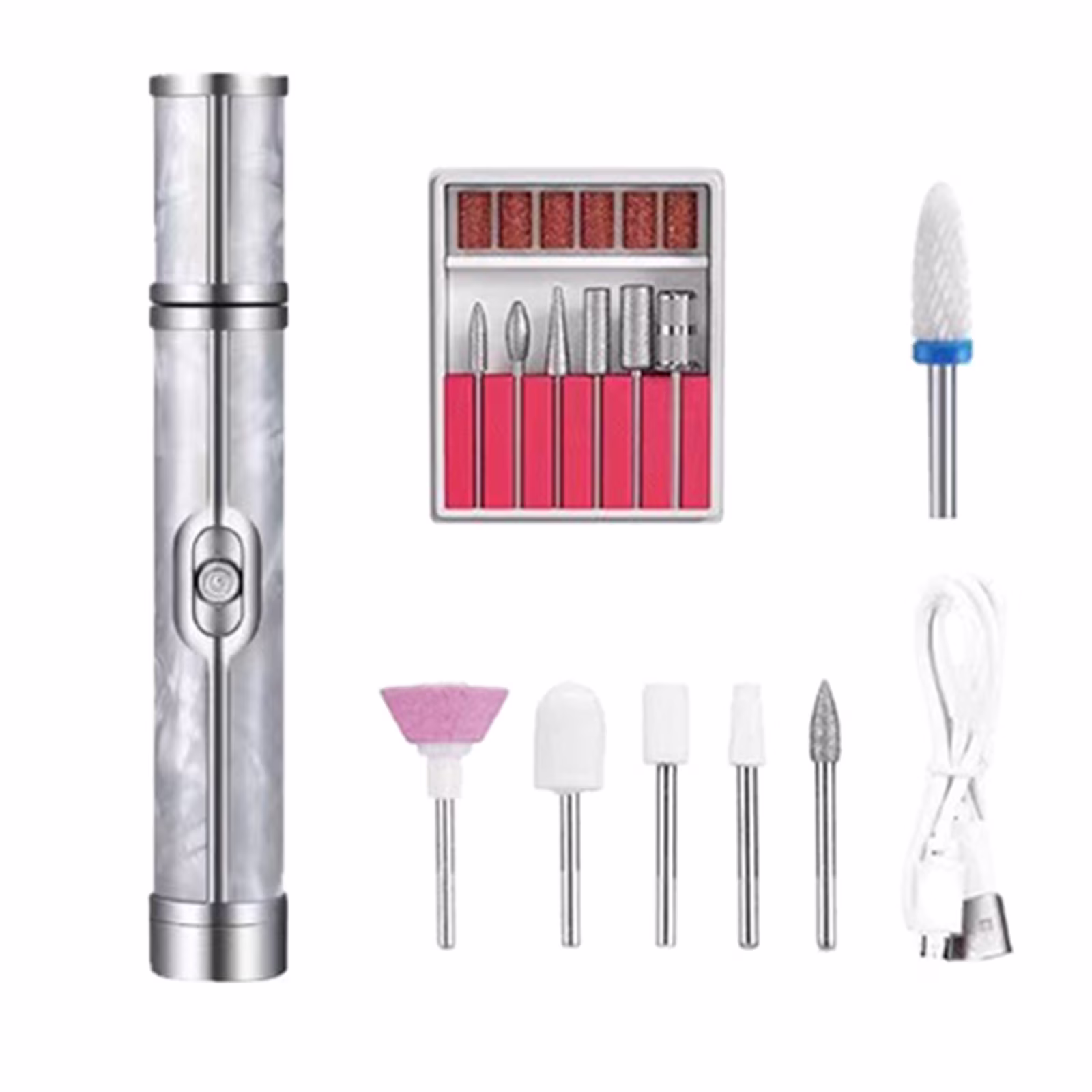 Cordless Nail Grinder Kit 4 Speeds Toenail Sander Manicure Pedicure Tool For Thick Nails Smooth Filing Grinding Peeling Care