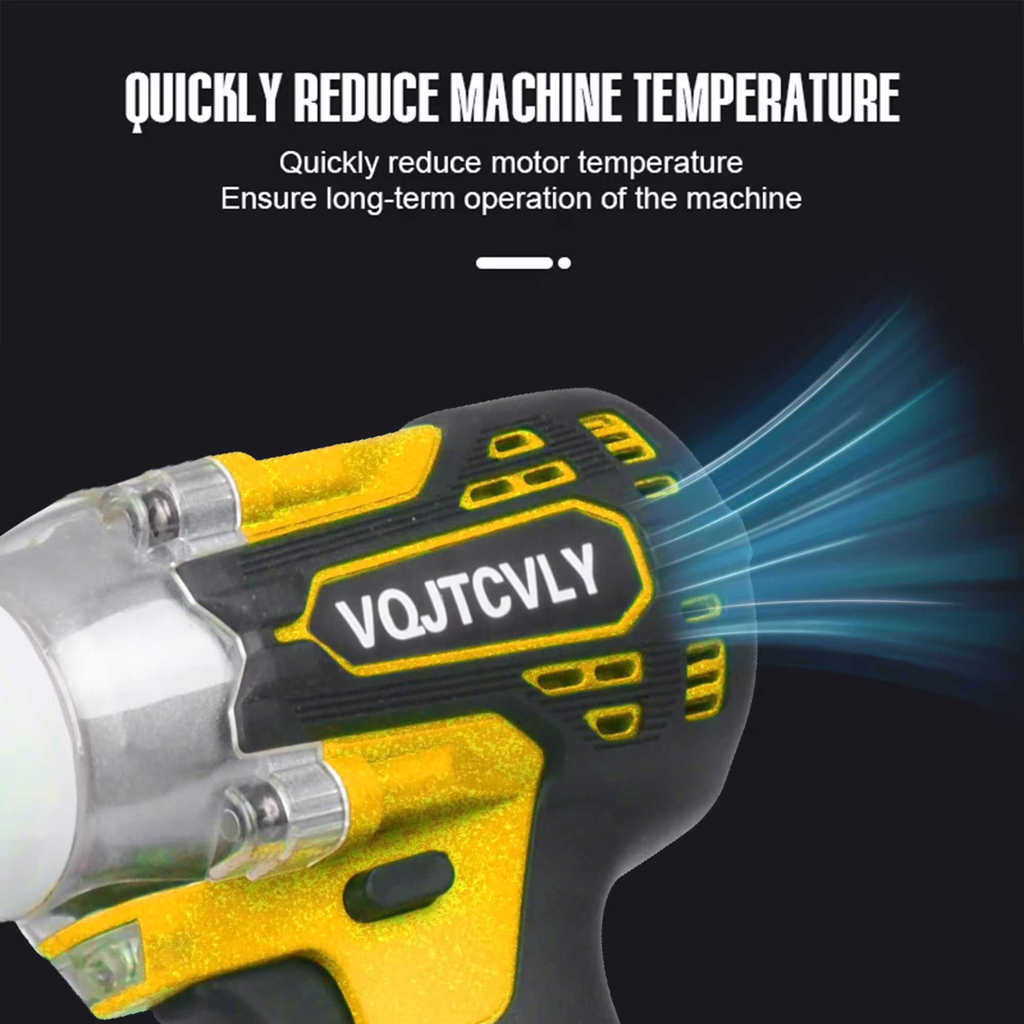 47e9aa5c5b0635d66b5f6c2ec42929513d21c97da918eeb39183a0fa0399dc9c VQJTCVLY Brushless impact driver, 21V Cordless impact wrench 1/2 Inch, 2 × 4.0Ah impact drill tool set, 5 Sockets, 7 Drill, 6 Screws for Car Home Truck Mower Father Dad Husband, Yellow