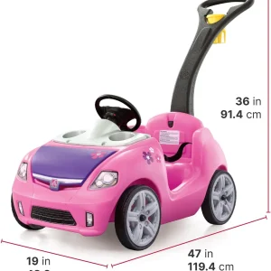 Step2 Whisper Ride II Ride On Push Toy Car Pink Ride On Car Seat Belt Easy Storage Transport(Blue/Large)