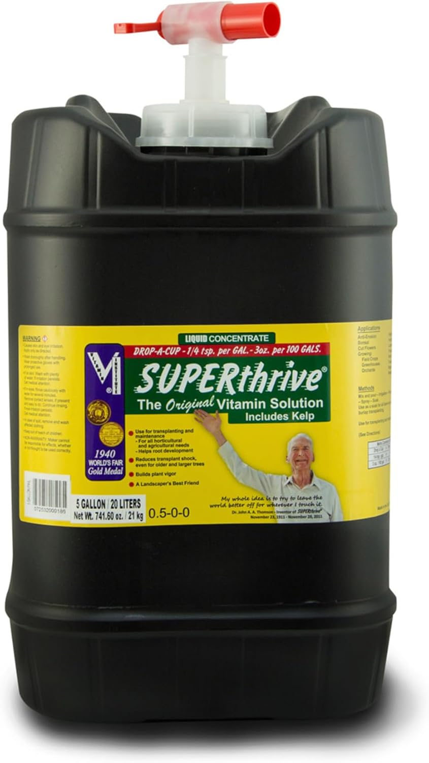 489cc41bc910e7b8dccd1ea993556c3e521a0a3e48affd5550c286306e0e86d0 SUPERthrive VI30182 Plant Vitamin Solution, 5 Gallon(5 Gallon/Vitamin Solution)
