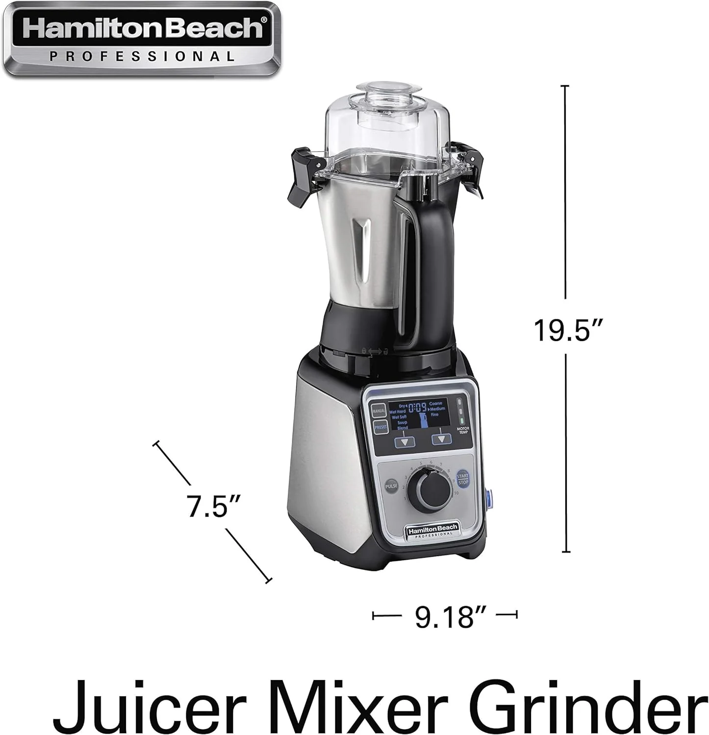 48ded5fc906c36ce0e0dfb3f360e9260a83d2aff3ca507c029a4a74c4ea8a9ec Hamilton Beach Professional 4-in-1 Juicer Mixer Grinder, Commercial-Grade 1400 Watt Motor, 120V, 3 Leakproof Jars, For Wet and Dry Spices, Chutneys and Curries, Engineered in India USA (58770)(Default Title)