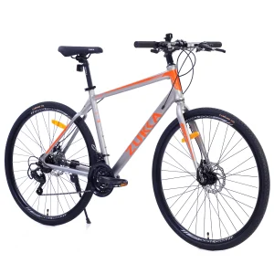 28 inch Hybrid Bike Men, Road Bike with Shimano 21 Speed, 700C Wheels, Comfort Adult Bicycle with Dual Disc Brake, 21¡± Lightweight Aluminium Frame, Suggested Rider 5¡¯6¡ä¡ä to 6¡¯2¡ä¡ä Tall- Silver+Orange(Default Title)
