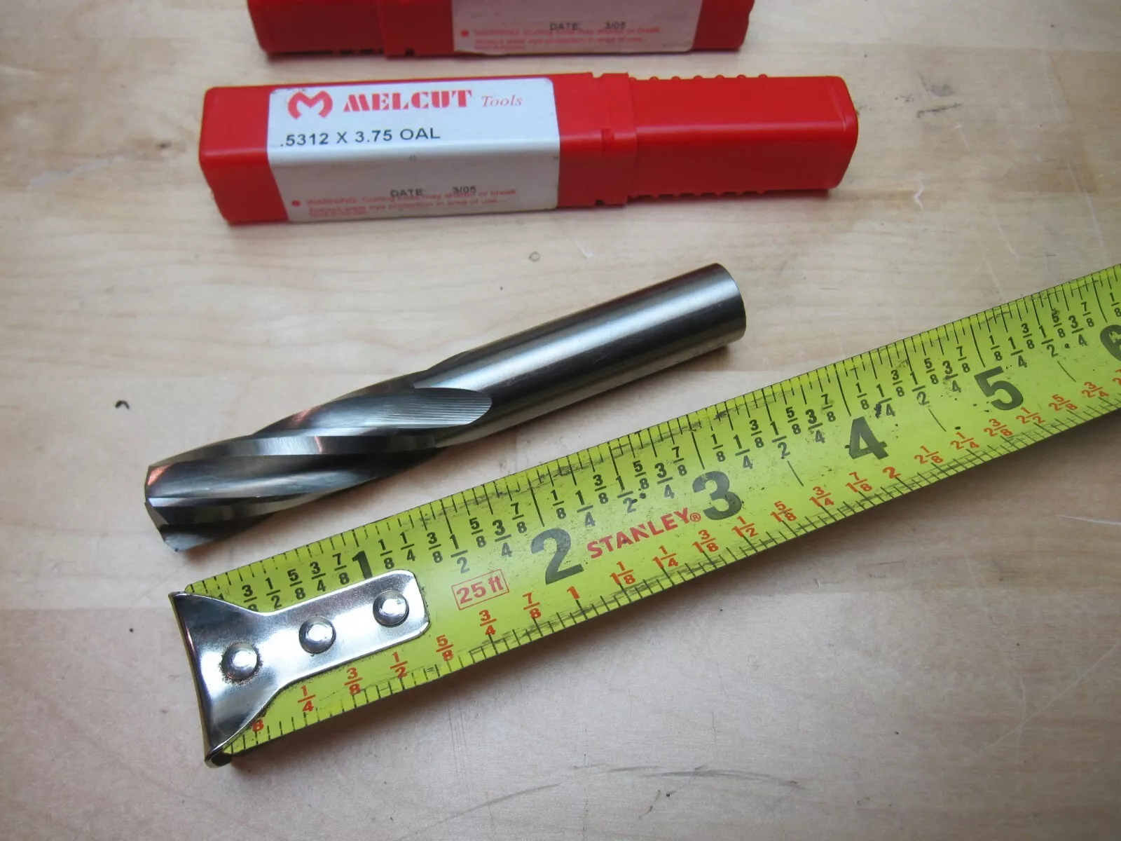 4aa7ac625af9c6f2ba8897cada48876519538348dbd4ddf4b2e2fa1ac4248a21 KNACK - Melcut 0.5312" Hss 4 Flute Core Drill 3.75" Oal Rh Cut