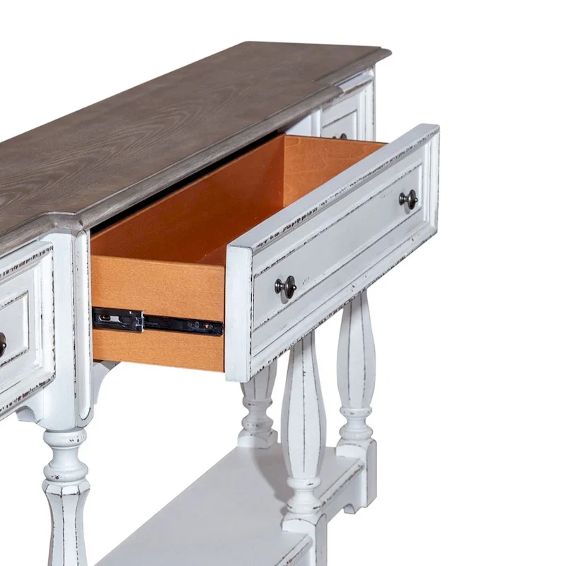 4b3f82ae9c3cc53e377a9fc2dd1606f406608ab471d17168901e0de41f7b2f1a Magnolia Manor Antique White Weathered Bark 72 Inch Hall Console Table(Antique White)