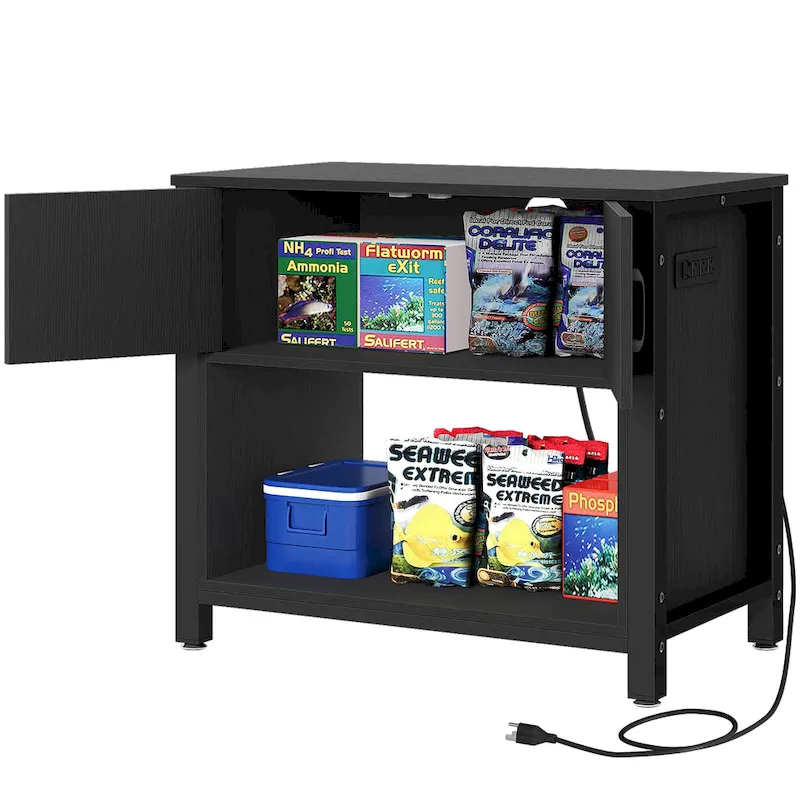 4b706fb4687d739c84ad9d5cfae0a64323e3bd668c151a7449fa56e79e0d0173 Moasis 40-50 Gallon Aquarium Stand Cabinet Fish Tank Stand with Power Outlets(Black)