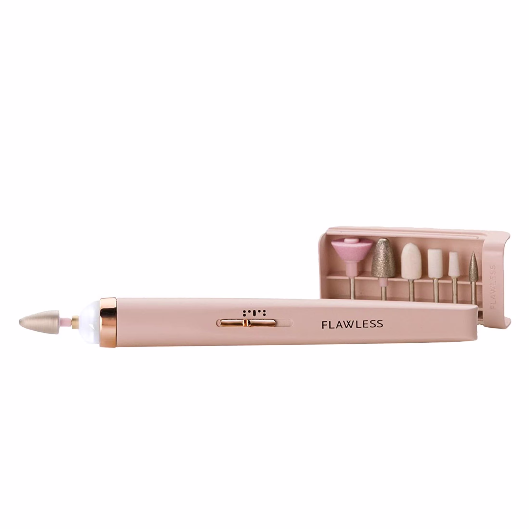Finishing Touch Flawless Salon Nails Rechargeable Mani Device with 6 Attachments, Pink