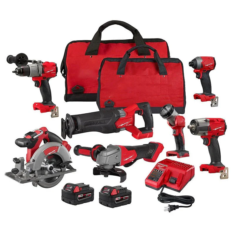 4baa98fe4438189bb267ccd09ccd93897399fdc39fc0950a68b1266f3e543ea8 18V M18 FUEL Lithium-Ion Brushless Cordless 7-Tool Combo Kit 5.0 Ah