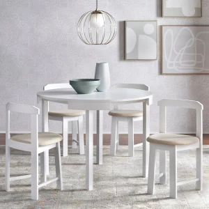 Harrisburg Tobey 5-piece Compact Round Dining Set(Walnut)
