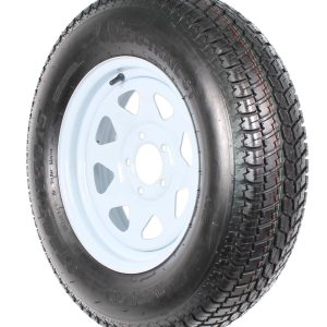 2-Pack Trailer Tire On Rim ST205/75D15 205/75 D 15 in. LRC 5 Hole White Spoke