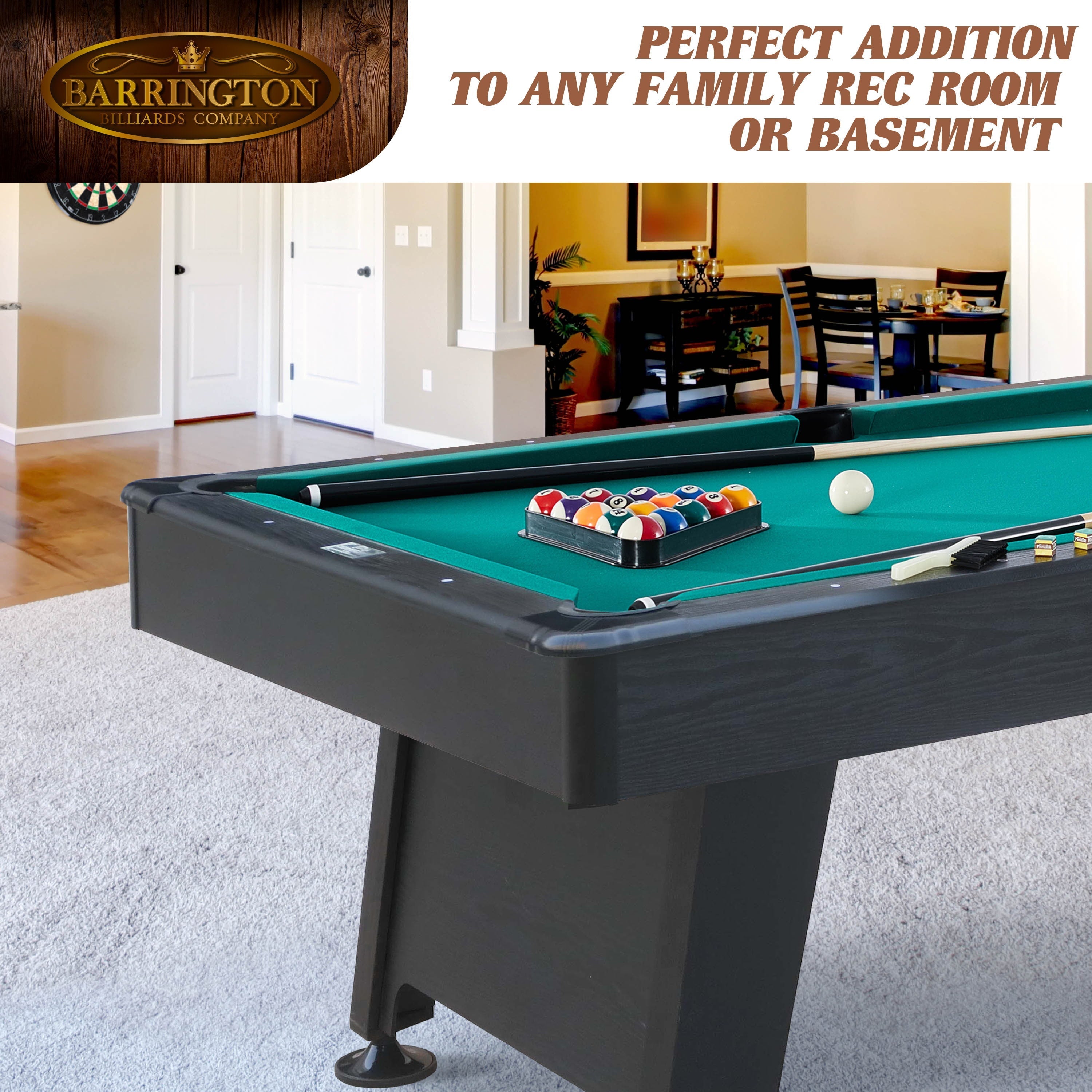 4dcda13ac0f25ce8c95b77dbe4858d0729321ca19c15760ee7b58f762162bf46 Barrington Billiard 84¡ä¡ä Arcade Pool Table with Bonus Dartboard Set, Green