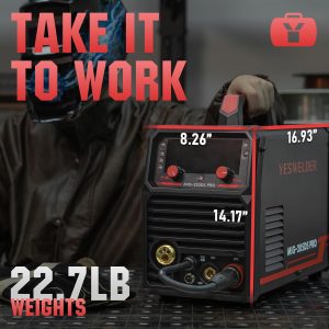 YESWELDER 135Amp MIG Welder,110V Flux Core Welder Flux Core MIG/Lift TIG/Stick 3-in-1 Large LED Digital Display Welding Machine IGBT Inverter Welder FLUX-135PRO(MIG-250PRO)