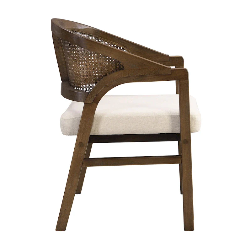 4fe7f623ab5da34a5850ebb4b880054b1f80c4fec5e6a88321c1f502eb03e1af Christopher Knight Home - Cane Upholstered Dining Chair (Set of 2)(Walnut+beige)
