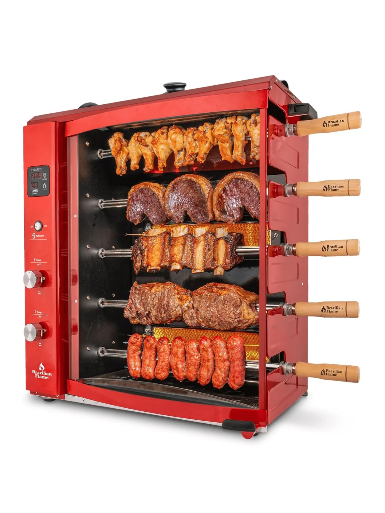 4ff0bd639c0e3adcef1b8831870df5aff619c2f88bae7ae150188bfdc3120723 Brazilian Flame Churrasco? Gas Rotisserie Oven Grill Roaster with Auto Rotating Skewers for Rotisserie Chicken Brazilian Style BBQ and Churrasco Shawarma Machine Propane Grill - 2024 Series(Default Title/ONESIZE)