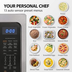 TOSHIBA 4-in-1 ML-EC42P(SS) Countertop Microwave Oven, Smart Sensor, Convection, Air Fryer Combo, Mute Function, Position Memory 13.6¡ä¡ä Turntable, 1.5 Cu Ft, 1000W, Silver(Air Fry-1.5 Cu. Ft.-Silver)