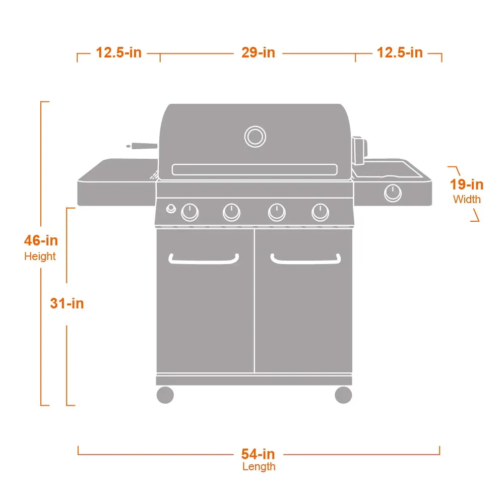 516b16f93dabdce95ab8274442baddbc72f77f762e41b5b241ac9461aa63ffc0 Monument Grills 17842 Stainless Steel 4 Burner Propane Gas Grill with Rotisserie