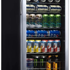 NewAir Beverage Refrigerator Cooler | 126 Cans Free Standing with Right Hinge Glass Door