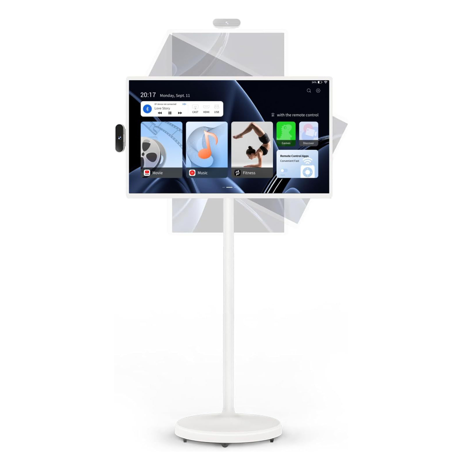 51e975395fa8d2ff1b7ecb724e9fcd10ec5b0e460ed54b24912ab76982b34713 2025 32-Inch Portable TV, 1080P FHD Rolling TV on Wheels with Rotatable Touch Screen, Android 13 OS, 8G RAM+128G Storage, Built-in Battery, Full Swivel Rotation, Voice Remote(32-inch/3840x2160Pixels)