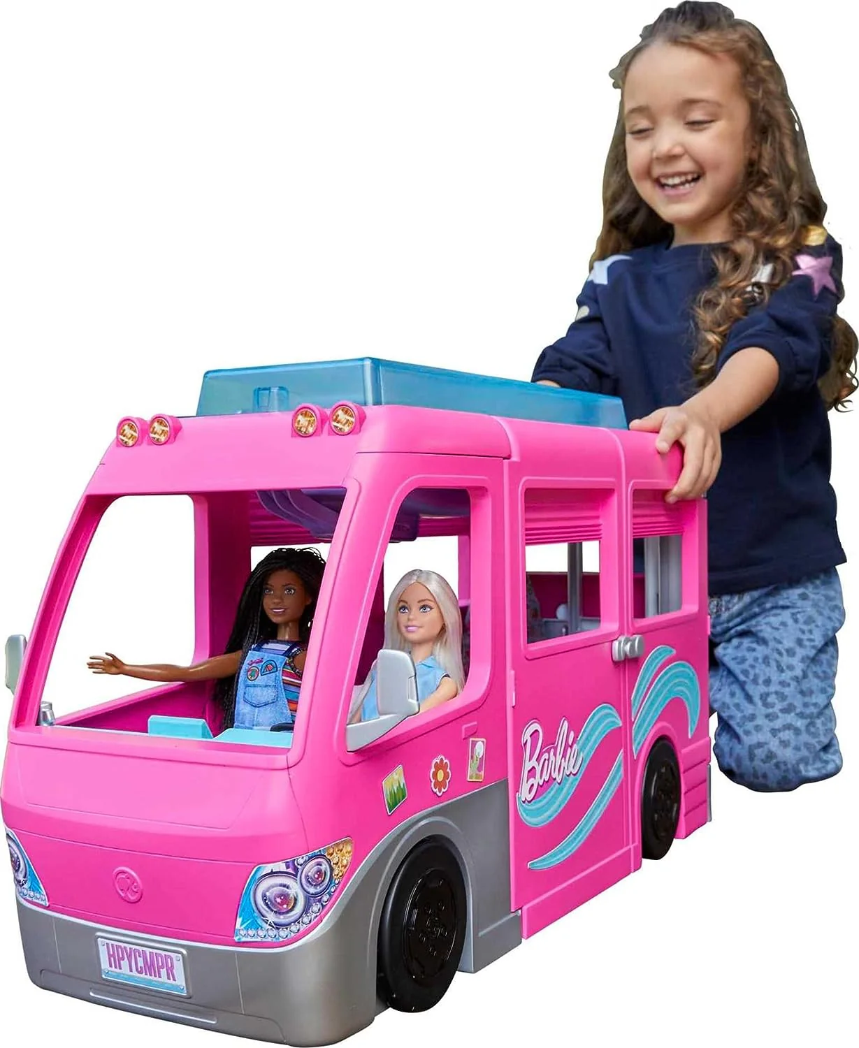 51fcd2db136b3a2e1fecf59bb484d2bb2d74789187322e69f91ca4ec8f4252a3 Playset, toy vehicle, comes with 60 accessories including furniture, swimming pool and 30-inch slide
